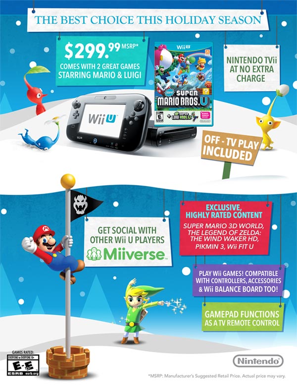 Wii U "The Best Choice This Holiday Season" according to Nintendo's